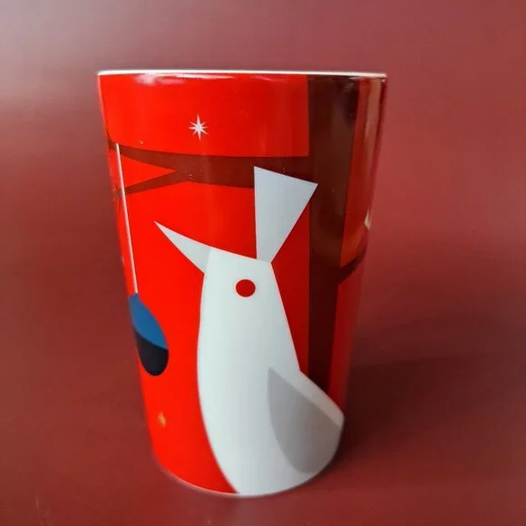 Starbucks 2012 red white bird Christmas holidays ceramic coffee latte mug  cup